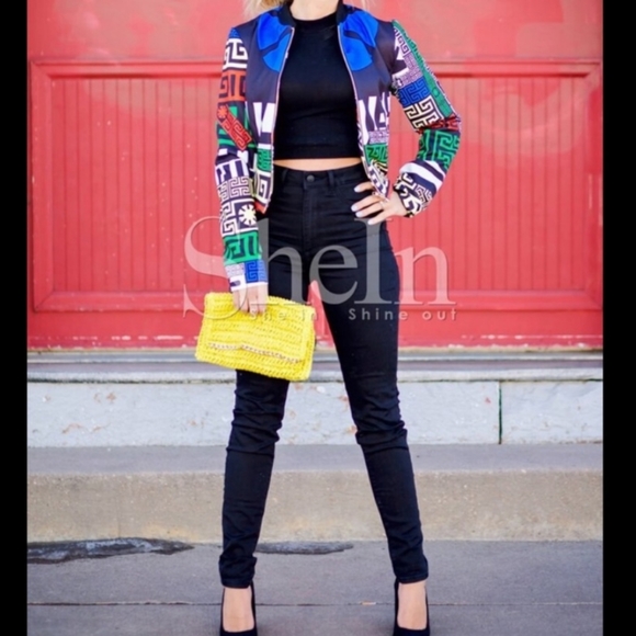 SHEIN Cropped Colorful Lined Jacket - Picture 10 of 15